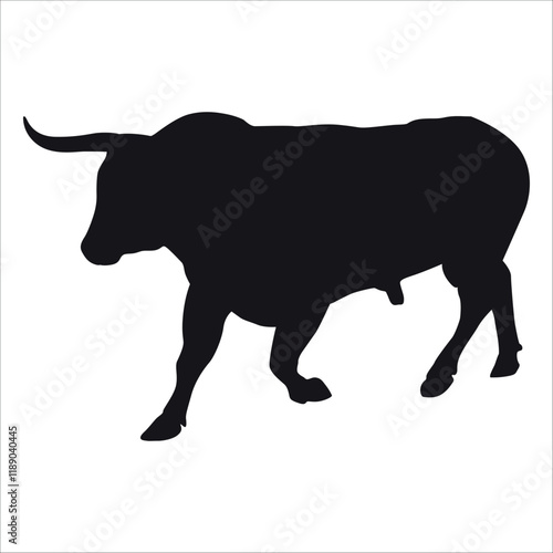 Black Bull Silhouette vector illustration