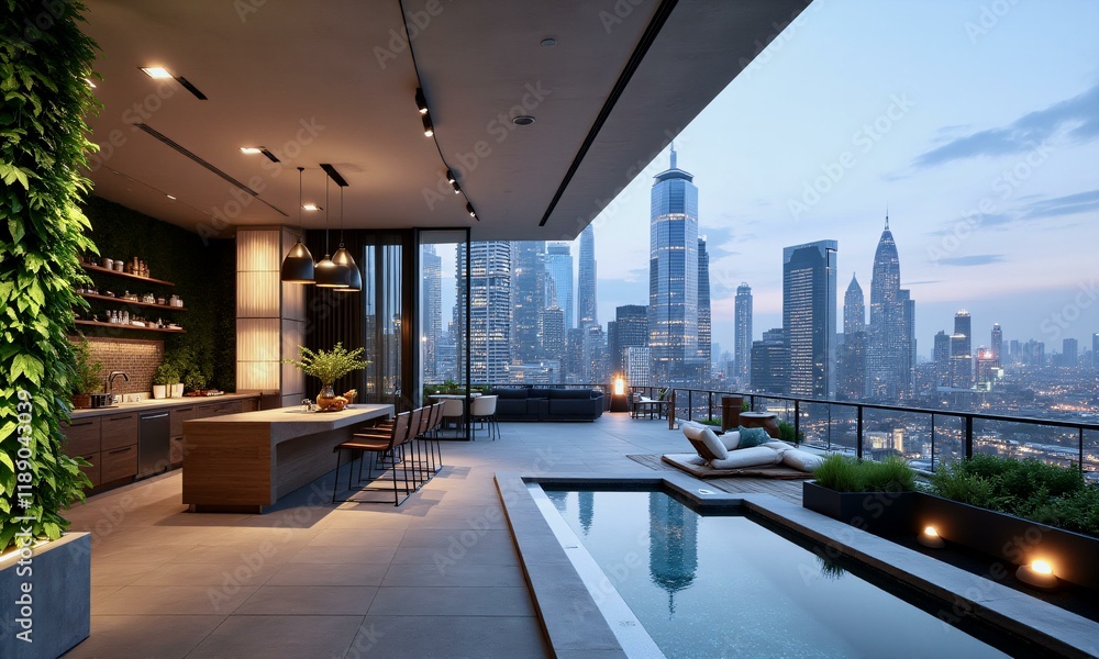 Fototapeta premium Sophisticated City Penthouse