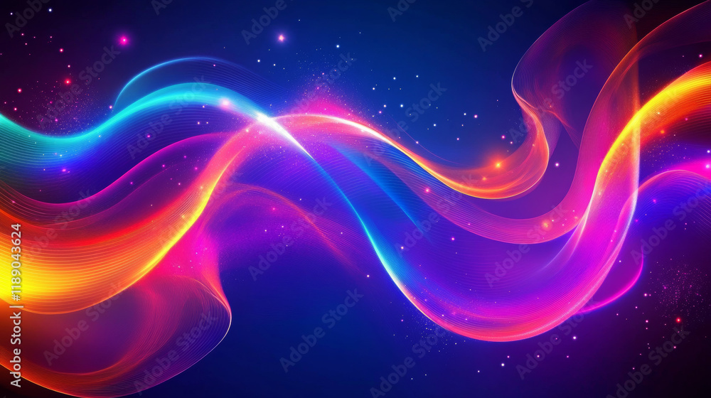 Fototapeta premium Vibrant neon abstract background with swirling colors