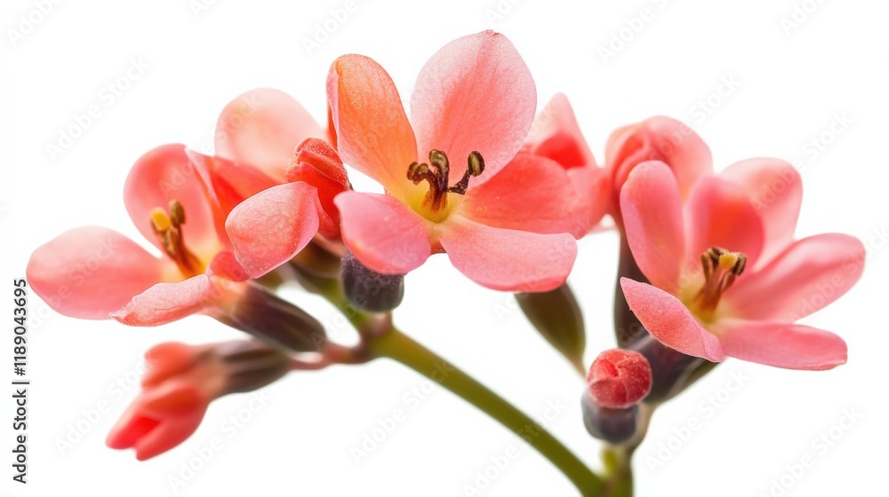 close-up of pink jatropha integerrima flowers on a branch against a white background close-up of pink jatropha integerrima flowers on a branch against a white background