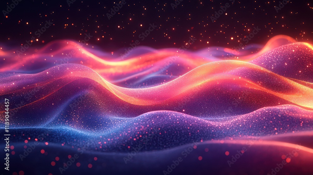 Fototapeta premium Abstract Glowing Waves: A Digital Art Masterpiece