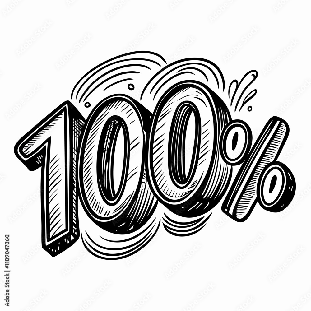 Obraz premium Hand Drawn 100% Graphic with Dynamic and Vibrant Vector Illustration