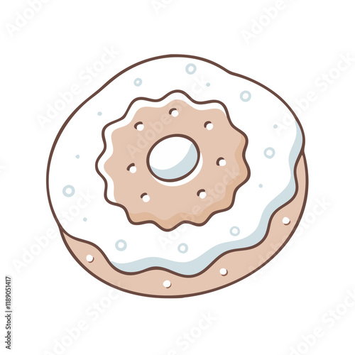 powdered sugar doughnut vector icon, powdered sugar doughnut vector illustration - simple illustration of powdered sugar doughnut, perfect for logos,and powdered sugar doughnut -themed designs.