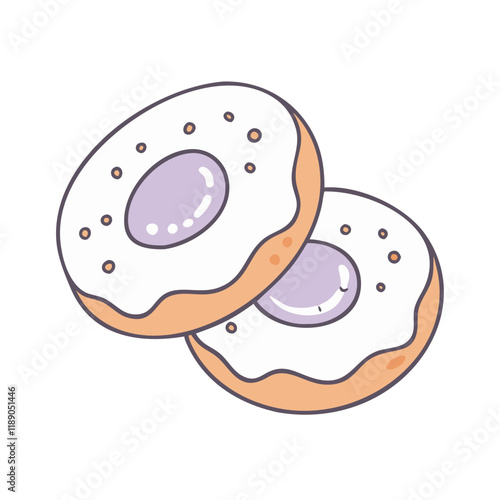 powdered sugar doughnut vector icon, powdered sugar doughnut vector illustration - simple illustration of powdered sugar doughnut, perfect for logos,and powdered sugar doughnut -themed designs.