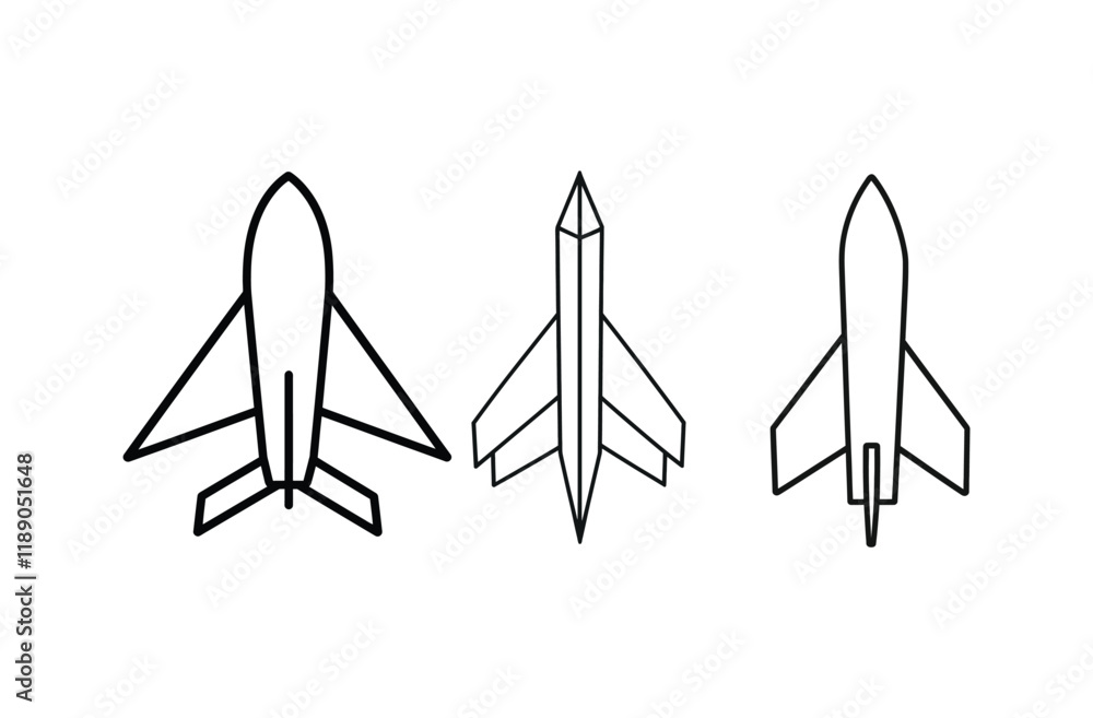 Air plane set Vector Silhouette Design Air plane set Vector Silhouette Design