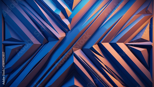 Wallpaper Mural Abstract Geometric 3D Background in Mesmerizing Shades of Blue Torontodigital.ca