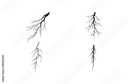 Black thunder Vector Silhouette Design