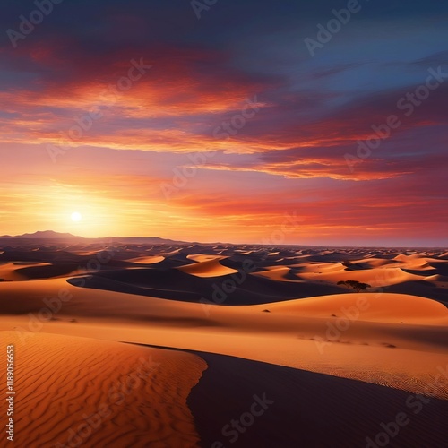 sunset in the desert