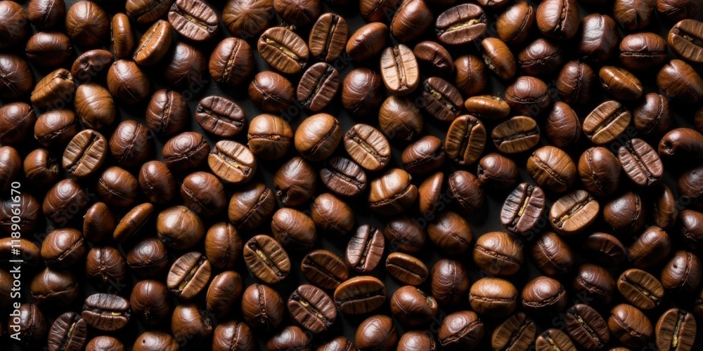 Obraz premium Roasted Coffee Beans A Close-Up Texture of Dark Brown Beans