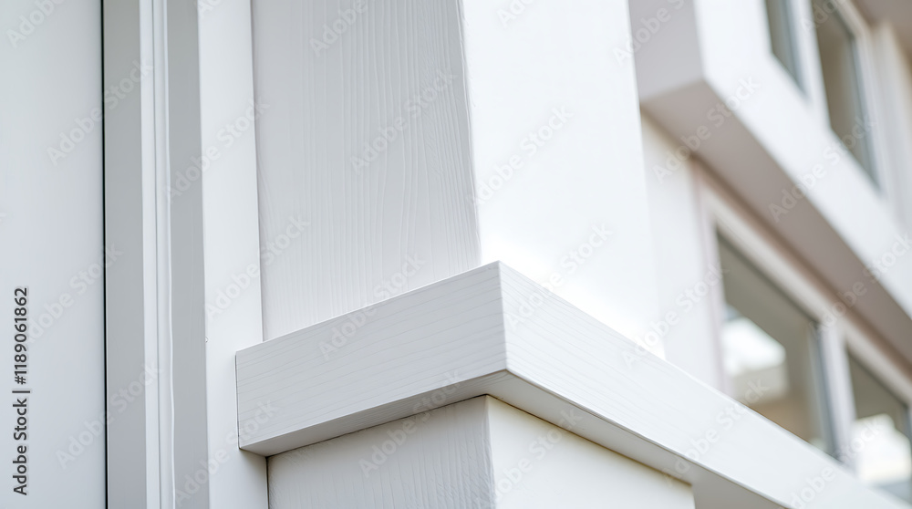 Modern White House Exterior Architecture: Clean Lines and Minimalist Design. High-quality image showcasing contemporary residential building details. Modern White House Exterior Architecture: Clean Lines and Minimalist Design. High-quality image showcasing contemporary residential building details.