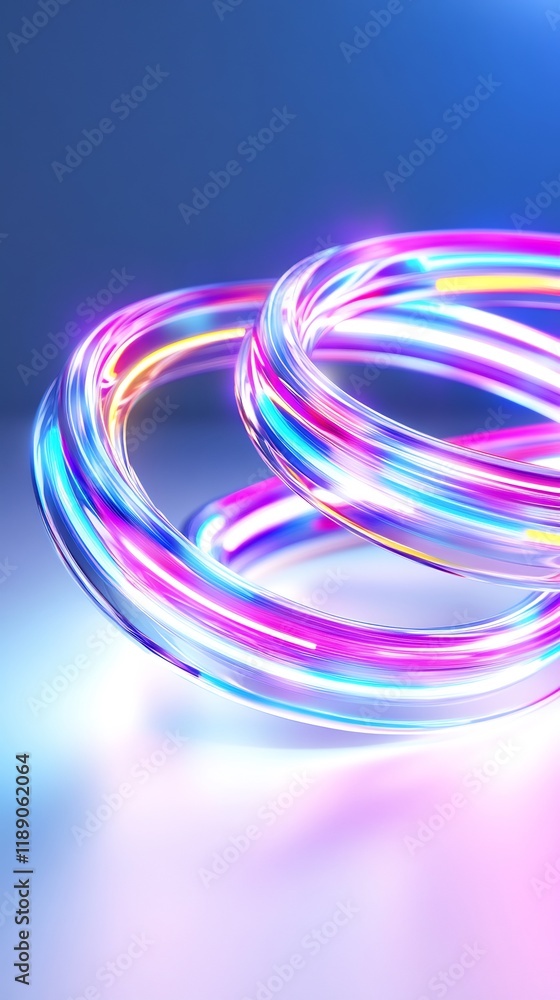 Vibrant Neon Light Rings in Abstract Setting for Digital Art or Design Use Vibrant Neon Light Rings in Abstract Setting for Digital Art or Design Use