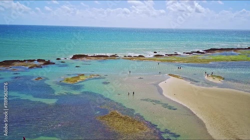 Natural pools in Paracuru beach at Ceara state, Brazil.