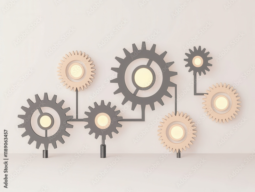 Stylish gears forming a unique wall art design for modern spaces. Stylish gears forming a unique wall art design for modern spaces.