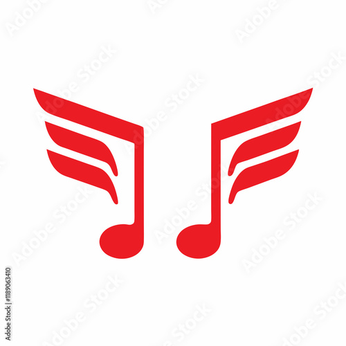 Creative Music Wings Logo Design. photo