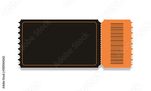 Ticket template isolated on white background.
