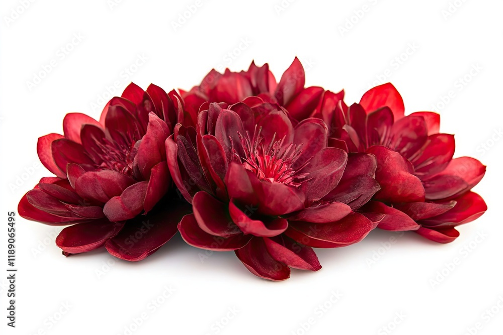 Red lotus flowers isolated on white background Red lotus flowers isolated on white background