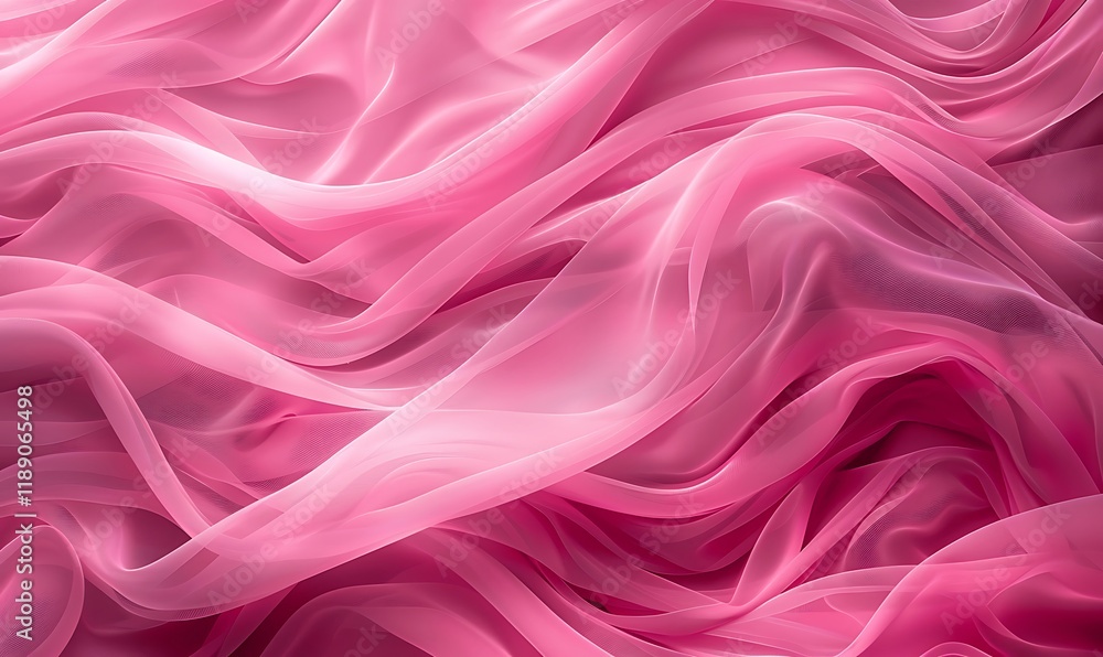 Fototapeta premium Soft Pink Fabric Waves with Translucent Texture Creating an Elegant and Dreamy Background for Various Design and Creative Projects