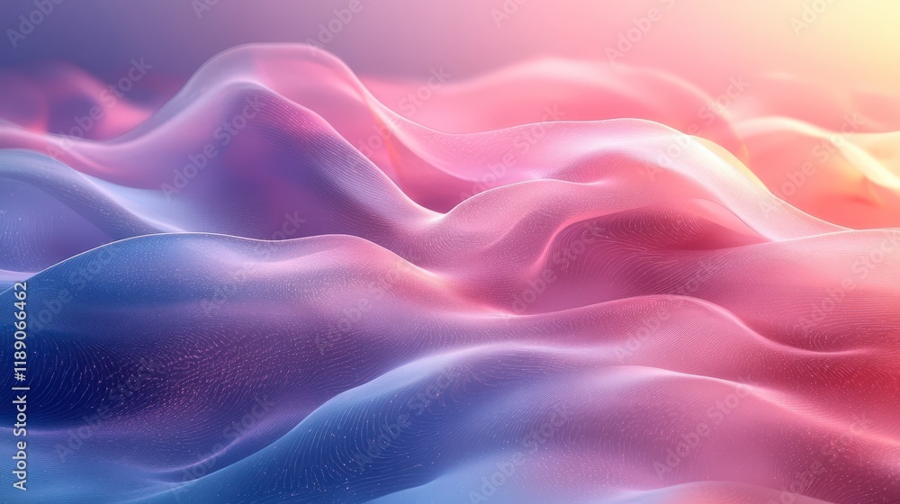 Obraz premium Abstract Background - Flowing Pink and Blue Waves