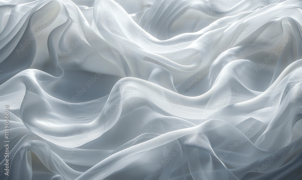 Elegant and Soft White Fabric Draped in Waves Creating a Serene and Ethereal Background for Various Creative Projects and Designs Elegant and Soft White Fabric Draped in Waves Creating a Serene and Ethereal Background for Various Creative Projects and Designs