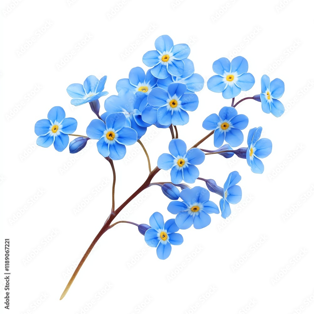 A beautiful bunch of blue flowers isolated on a white background. A beautiful bunch of blue flowers isolated on a white background.