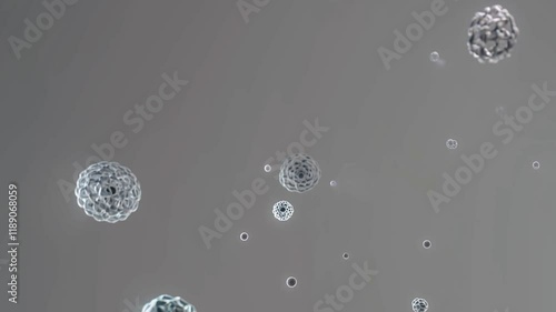 Close-up of molecular structures on a minimalist, futuristic background with soft lighting.