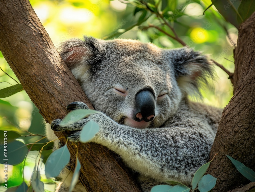 Fototapeta premium a koala sleeping in a tree