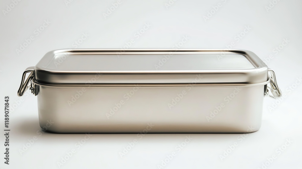 Stainless steel food container with lid on a white isolated background. Stainless steel food container with lid on a white isolated background.