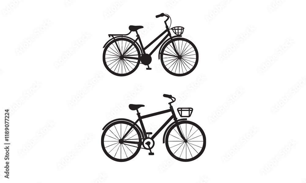 Fototapeta premium Here is a clean vector silhouette of a bicycle with minimalist details and sharp lines. 