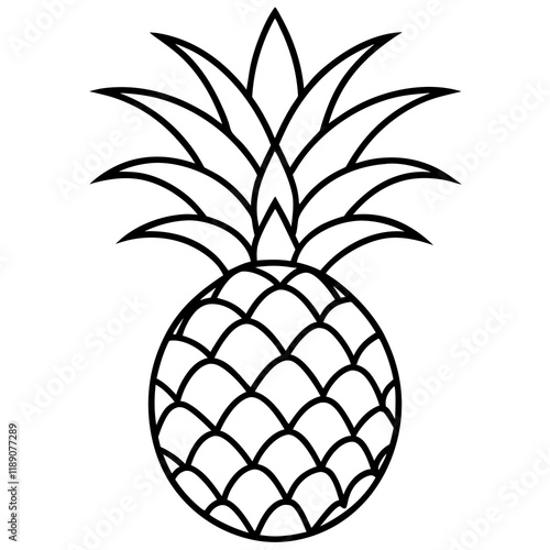 Elegant Pineapple Outline Vector