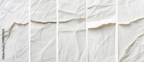Wallpaper Mural close up of crumpled white paper sheets Torontodigital.ca