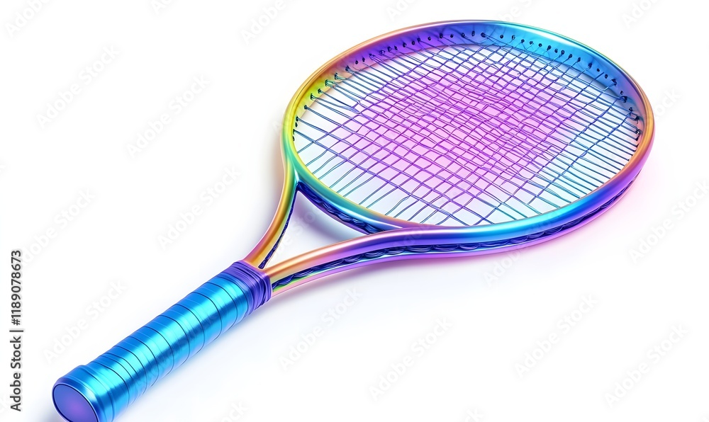 Colorful iridescent tennis racket isolated on white. (1) Colorful iridescent tennis racket isolated on white. (1)