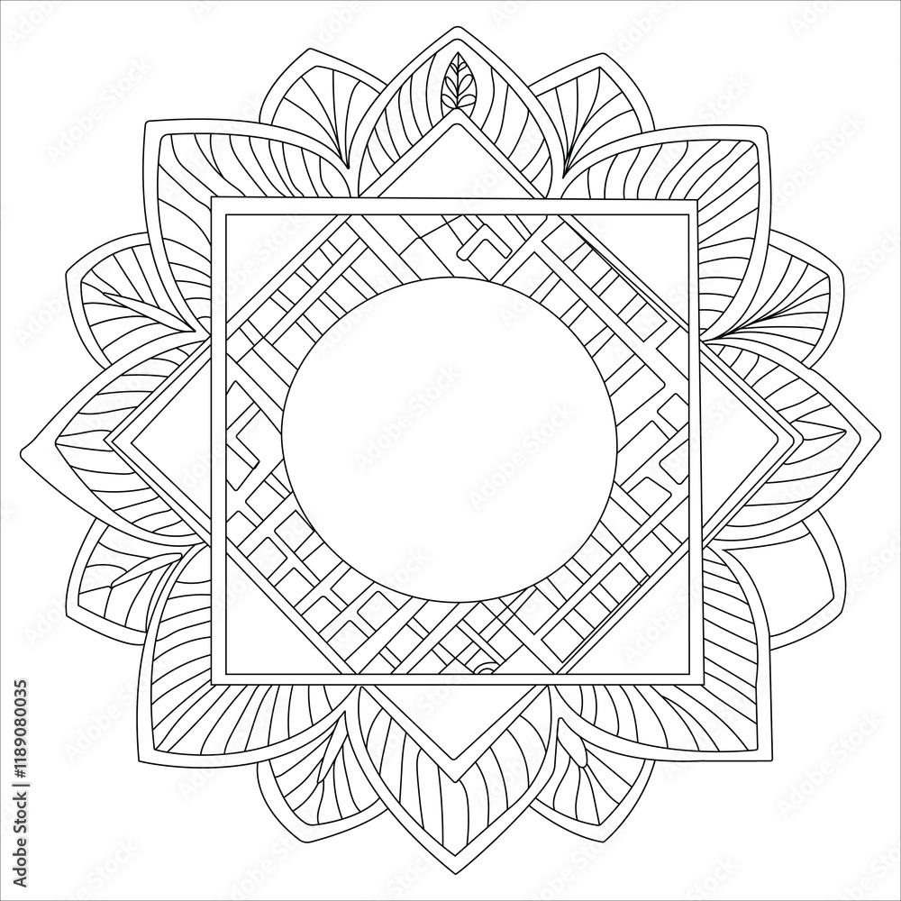 Obraz premium This is a Flower with line art.