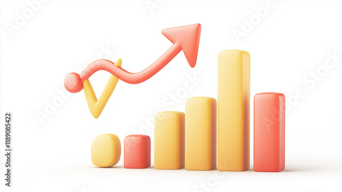 3D data growth chart icon Free Download 3D data growth chart icon - GFXLoad