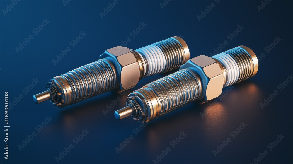 spark plugs with high-tech illumination, symbolizing automotive innovation, precision engineering, energy efficiency, and the future of high-performance combust, Generative AI spark plugs with high-tech illumination, symbolizing automotive innovation, precision engineering, energy efficiency, and the future of high-performance combust, Generative AI