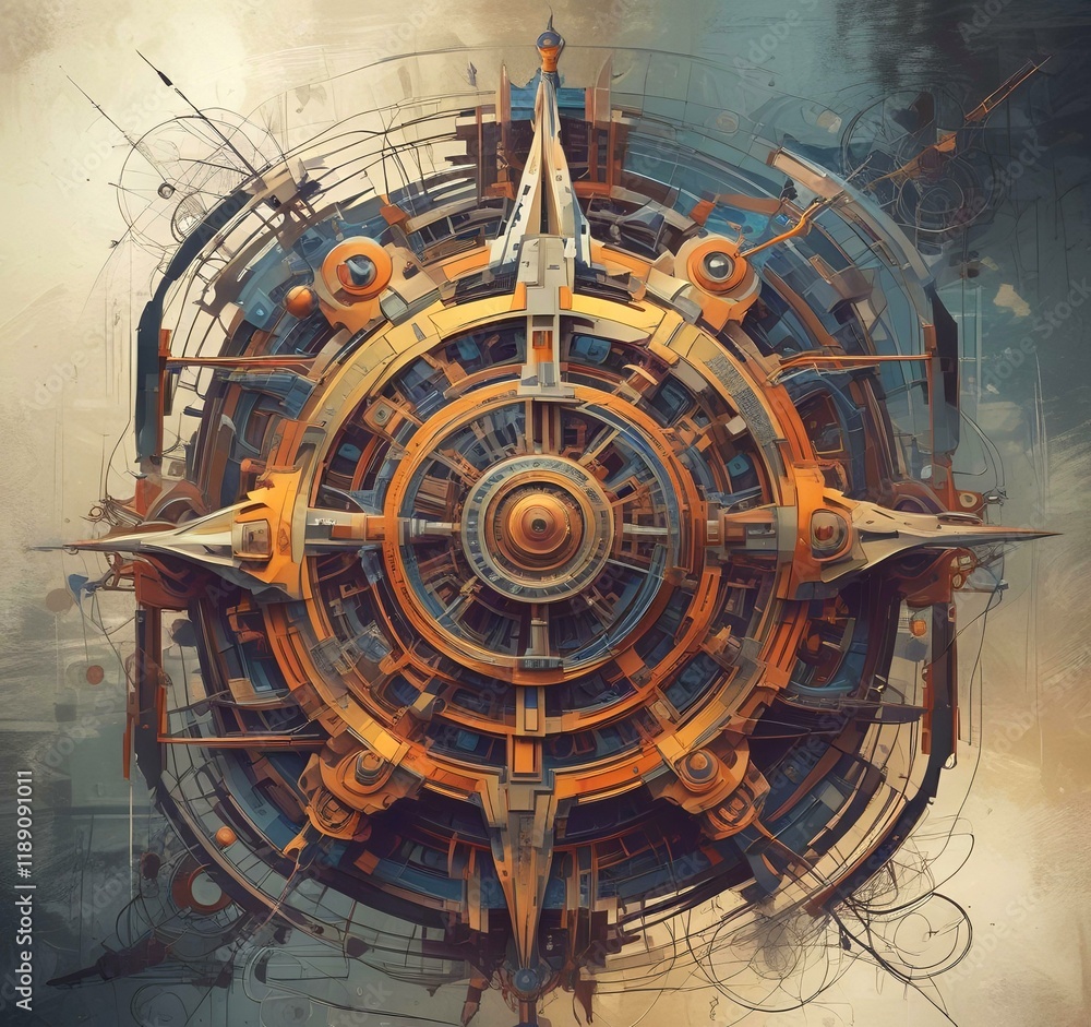 Obraz premium Illustration of abstract tech background.
