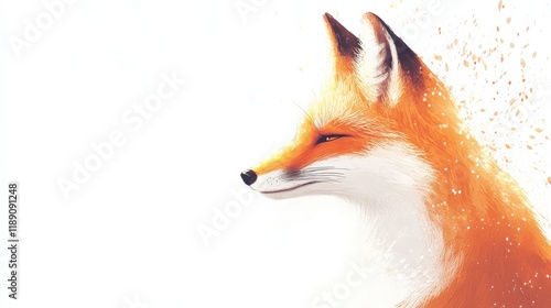 Wallpaper Mural illustration of an orange fox against a white background. Torontodigital.ca