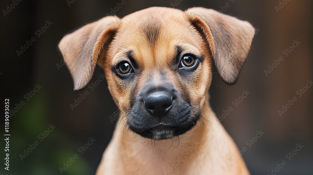 A portrait of an adorable mixed-breed puppy. A portrait of an adorable mixed-breed puppy.