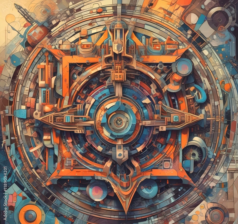 Obraz premium Illustration of abstract tech background.