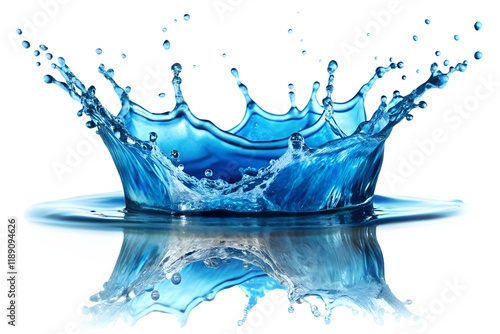 A clear water splash with drops isolated on a white background photo