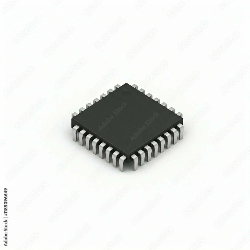 single black microchip isolated on white background 3d rendering single black microchip isolated on white background 3d rendering