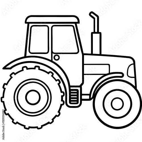 Geometric Tractor Vector Art