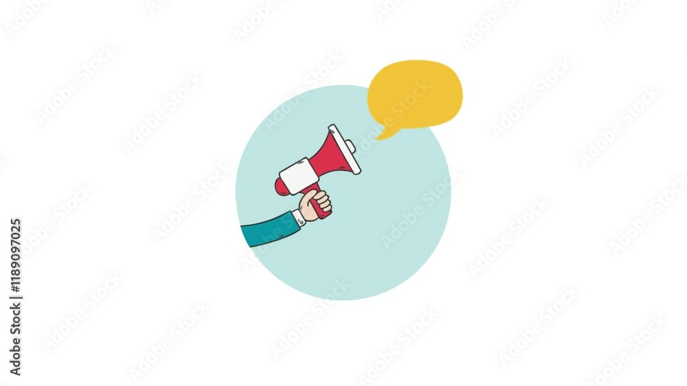 Megaphone animation with job vacancy Megaphone animation with job vacancy