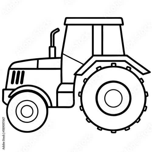 Geometric Tractor Vector Art