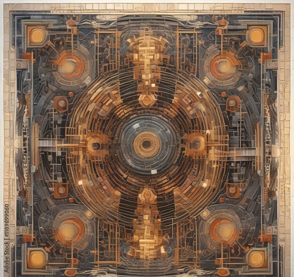 Fototapeta premium Illustration of abstract tech background.