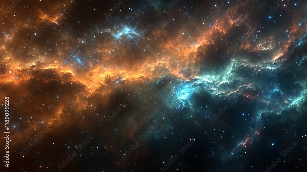 Fototapeta premium beautiful cosmic nebula with abstract color gradation