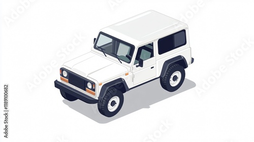 Isometric SUV Utility Vehicle Icon Vector for Automotive Graphics