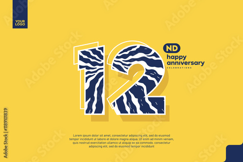 Number 12 logo icon design, 12nd birthday logo number, anniversary 12 photo