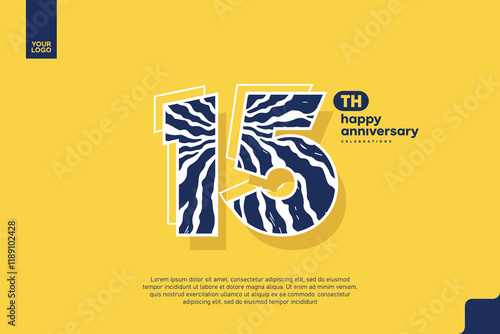 Canvas Print Number 15 logo icon design, 15th birthday logo number, anniversary 15