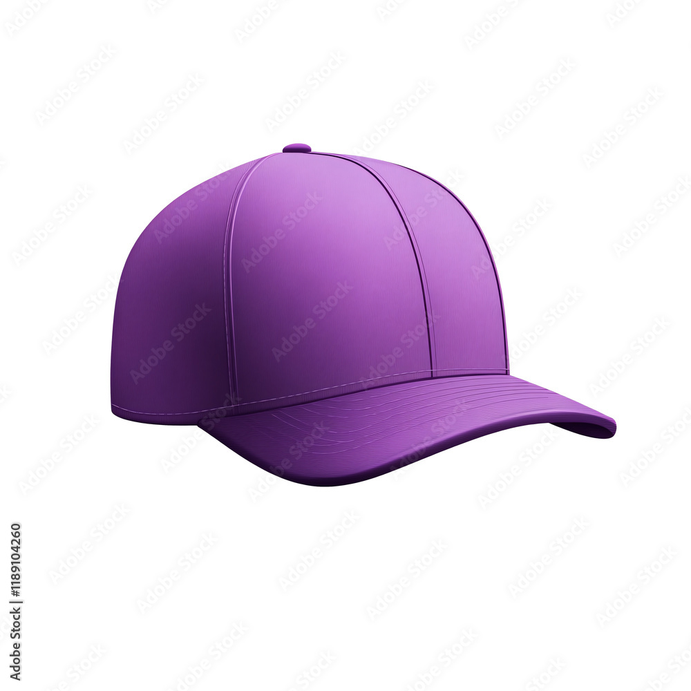 Fototapeta premium A purple cap icon with a flat brim, shown against a white background