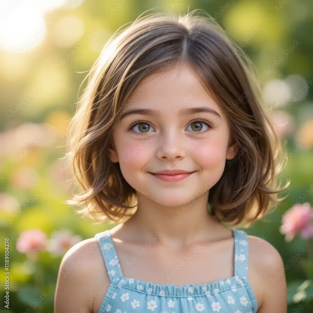 Adorable Little Girl Portrait in a Summer Garden: A Captivating Child Photography Adorable Little Girl Portrait in a Summer Garden: A Captivating Child Photography